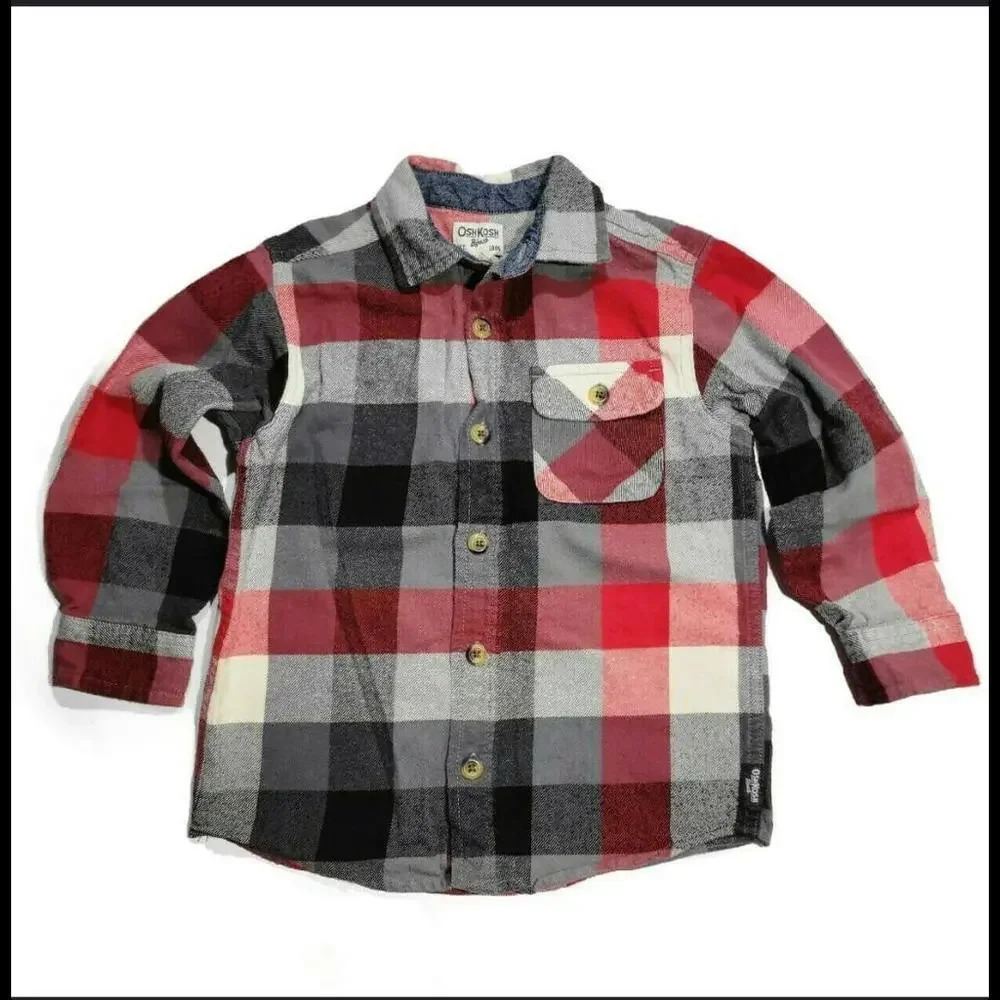 OshKosh B'gosh Baby Toddler Buttondown Flannel Size 24m - Picture 11 of 11